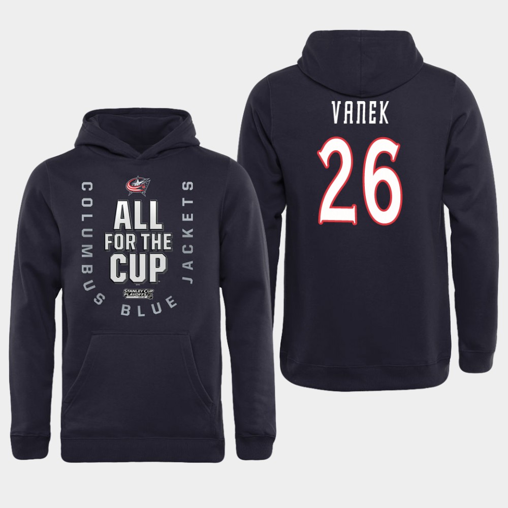 Men NHL Adidas Columbus Blue Jackets #26 Vanek black All for the Cup Hoodie